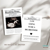 Dual-Side Birthday Magazine – Big Sister & Big Brother Edition D160 | Pack of 1 | Black White